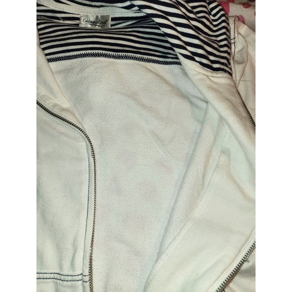 Womens Coldwater Creek zip front white hoodie sz M - Picture 8 of 9